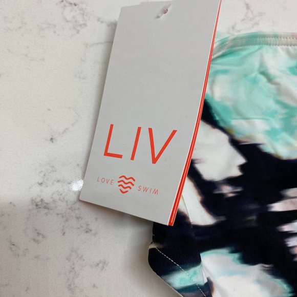 NWT Liv Printed High-Waist Bikini Bottoms Swimsuit - Picture 3 of 5